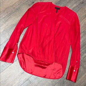 Rag & Bone Vibrant Red 100% Silk Blouse